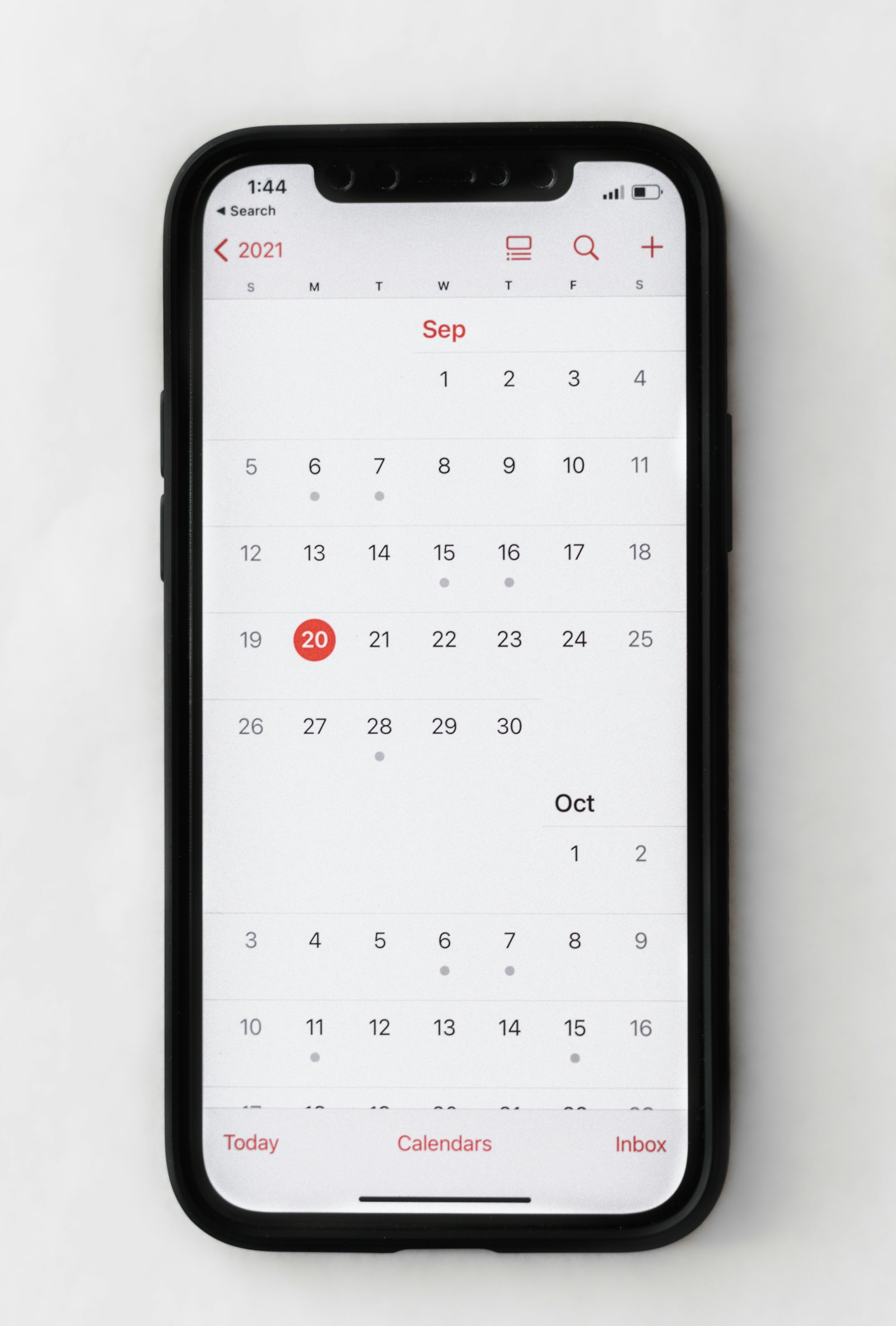 Reservation en ligne chauffeur prive Bordeaux - calendrier smartphone